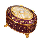 Maxbell Metal Jewelry Box Trendy Desk Trinket Organizer for Pendants Earrings Charms Violet