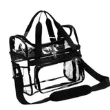 Maxbell Maxbell Tote Bag PVC Handheld Crossbody Bag Travel Bag Clear for Games Picnic Work Black
