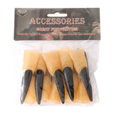 Maxbell 10x Fake Witch Fingers Scary Black Long Witch Nails for Bar Masquerade Props 2cmx9cm