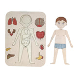 Maxbell Body Puzzle for Kids Wooden Toy Jigsaw for Boys Girls Preschool Learning Toy