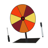 Maxbell Colored Rotating Prize Wheel with Base Stand Erasable Acrylic Roulette Wheel 8 Girds Square Base