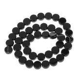 Maxbell 2x 10mm Black Onyx Coin Gemstone Loose Beads Strand 15 In