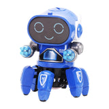 Maxbell Electric Octopus Robot Toy Holiday Gifts Practical Dancing Walking Robot Toy Blue