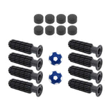 Maxbell 8 Pieces Table Football Replacement Handles with End Caps Nonslip Components Dark Blue Footballs