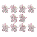 Maxbell 10pcs Wooden Pink Baby Carriage Embellishments Card Making Baby Shower - Aladdin Shoppers