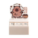 Desk Calendar Table Centerpieces Cute Capybara Design for Office Home Walnut Capybara