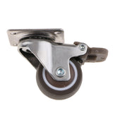 Maxbell 6Pc Heavy Duty Swivel Bearing Caster Wheels Rubber Base with Top Plate 1.25"