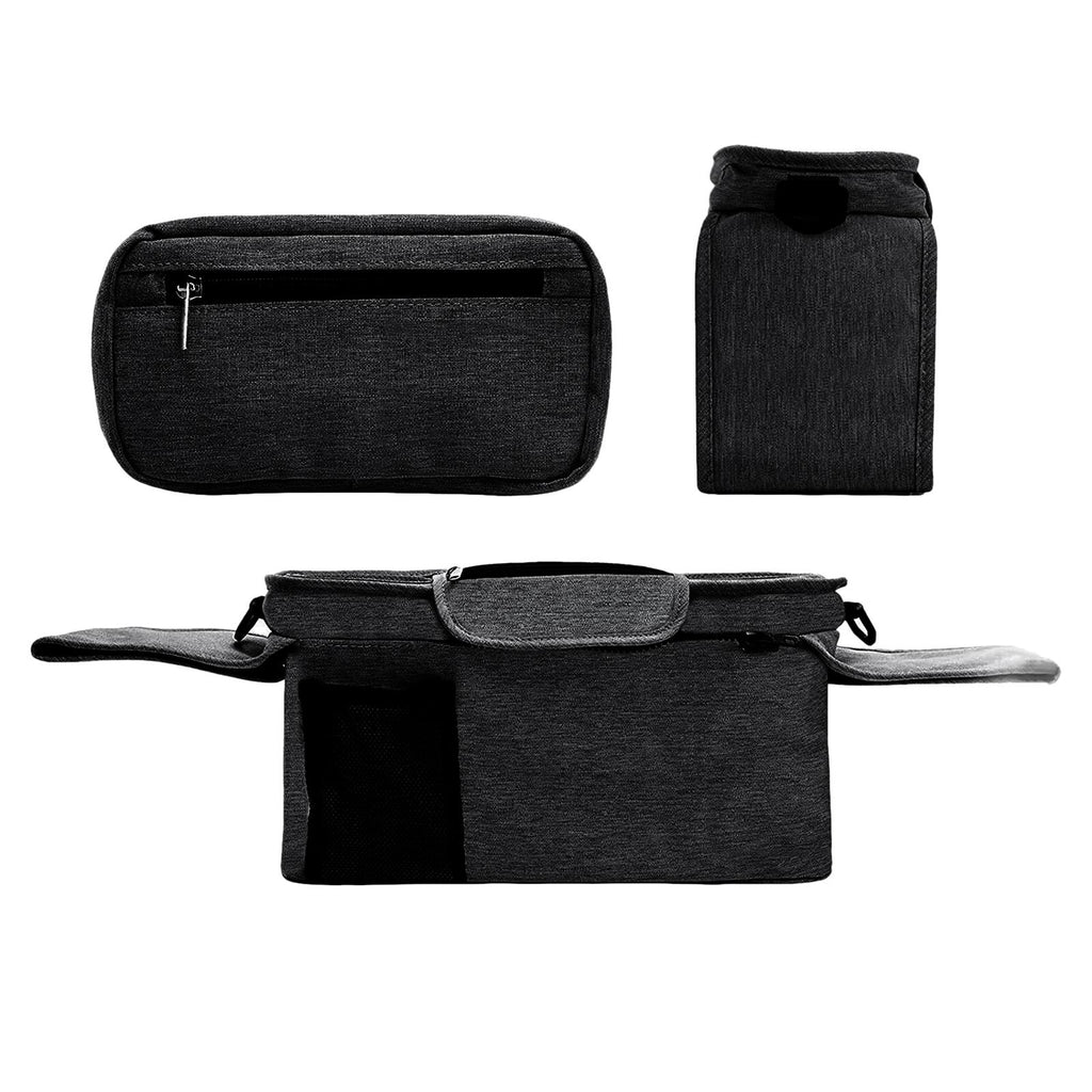 Maxbell Stroller Organizer Shopping Bag Easy Clean Stroller Bag for Home Use Outside Black