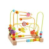 Wooden Bead Maze Toy Grasping Ability Hand Eye Coordination Beads Roller Toy Fruit B