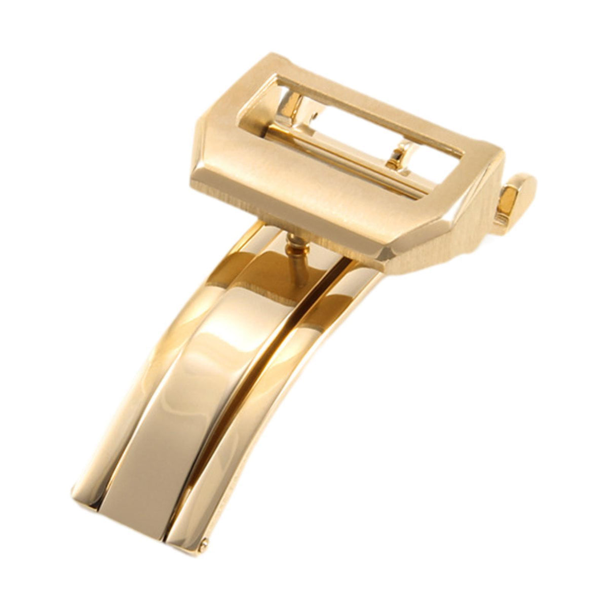 Maxbell Folding Clasp Rust Proof 18mm Butterfly Watch Buckle for Rubber Bracelet Men Gold