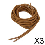 Maxbell 3x3mm Waxed Cotton Round Shoelaces Brown Laces Brogues Shoes 100cm