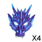 Maxbell 4xDragon Mask Scary Dinosaurio Animal Mask for Stage Performances Wedding Prom Purple