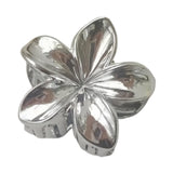 Maxbell Flower Shape Hair Claw Clip Nonslip Hair Clip for Women   Silver