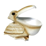 Maxbell Pelican Figurine Decorative Animal Sculpture for Table Entrance Decor White Gold