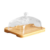 Maxbell Wood Cake Stand with Lid Creative Cake and Pastry Stand for Cream Candy Cake light wood color