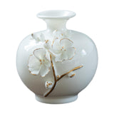 Maxbell Ceramic Flower Vase Modern Floral Arrangement for Table Bookshelf Decoration White