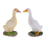 Maxbell 2pcs Garden Gift Farm Resin Animal Ornament Pond Water Standing Duck M