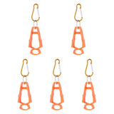 Maxbell 5x Outdoor Glove Clip Keeper Outdoor Anti Drop Clip for Outdoor Construction Orange