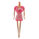 Pink Knit Strapless Dress w. Wrap Clothes Outfit for 29cm Barbie Doll Dress