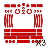 Maxbell 3xReflective Stickers High Visibility Decor Warning for Bikes Motorbike Red