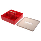 Maxbell Divided Serving Tray with Lid Dustproof for Chinese New Year Wedding Kitchen red and 1 layer