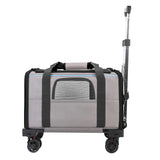 Maxbell Dog Carrier with Wheels Tote Rolling Cat Carrier for Kitten Small Dogs Trips A