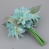 Maxbell Bride holding flowers Artificial Silk Romantic Wedding Bouquet Blue