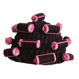 Maxbell Curler Wig Hat Funny Fashion Crochet Curler Hat for Cosplay Role Play Autumn dark brown