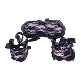 Maxbell Sexy Lace Blindfold Eye Mask Eye Cover Handcuff Set Restraint Cosplay Pink - Aladdin Shoppers