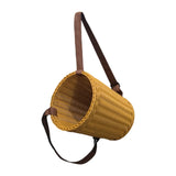 Maxbell Handwoven Fruit Basket with Shoulder Straps Garden PP Rustic Basket Backpack