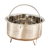 Maxbell Food Steamer with Handle Vegetable Steamer Basket for Bun Chicken Vegetables 13.8cmx8cm Drain Holes