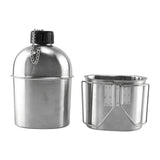 Maxbell Maxbell Outdoor Camping Stainless Steel Military 1L Kettle and 0.6L Water Cup Set