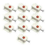 Maxbell 10x Bolt Sliding Lock Cribs Door Button Spring Loaded Automatic Door latches White