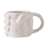 Maxbell Novelty Fist Coffee Mug Ceramic for Men Women Coffee Lover Gift Drinking Mug White Marble