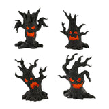Maxbell 4Pcs Mini Spooky Table Craft Tree Demon Ornament for Flower Pot Fairy Garden