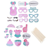 Maxbell It's a GIRL Props Photo Booth Lips Glasses Crown Stick Baby Show Party Decor - Aladdin Shoppers