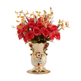 Maxbell Faux Flowers in Vase Graceful Centerpiece Vase for Dining Room Hotel Parties B