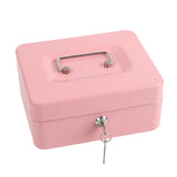 Maxbell Metal Cash Box with Lock Small Lock Box for Classroom Prizes Girls Boys Kids Pink