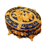 Maxbell Vintage Style Jewelry Box Ornate Decorative Box for Earrings Rings Necklace Dark Blue