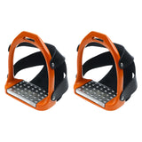 Maxbell 2Pcs Adults Stirrups Heavy Duty Horse Stirrups for Equestrian Saddle Outdoor Orange