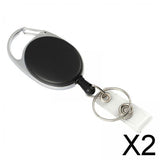 Maxbell 2xRetractable Keyring Elastic Multifunctional Durable for Backpack Purpse Bags Black