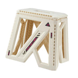Maxbell Foldable Step Stool Seat Footstool Home Step Stool for Picnic Camping Garden White Large