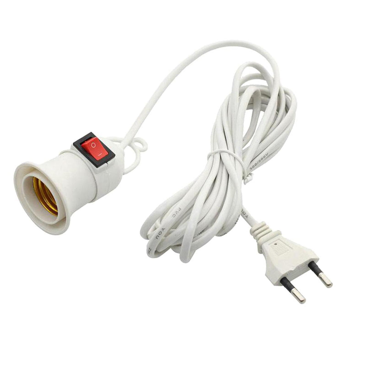 Maxbell E27 Light Socket with Wire E27 Lamp Base for Desktop Hallway Home Decoration 4m