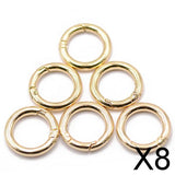Maxbell 8x6Pcs Backpack Plated Alloy Round Spring Snap Hooks Clip Keychain Ring Gold