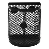 Magnetic Pencil Holder Black Mesh Basket for Locker Refrigerator Table semicircle