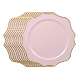 Maxbell 10 Pieces Charger Plates Durable Kitchen Plates for Reception Events Kitchen Pink