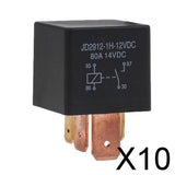 Maxbell 10x12V Relay 4 PIN Automotive 80AMP 80A Changeover Normally Open Contact