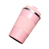 Maxbell Travel Coffee Mug Lightweight with Lid Simple Leakproof Insulated Travel Mug Pink 380ml