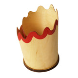 Maxbell Maxbell Wooden Pen Holder Pencil Cup Creative Gift Multifunctional Desktop Organizer Red