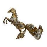 Maxbell Wine Bottle Holder Animal Figurine Bottle Rest Statue for Bar Countertop Decor Horse Pull cart Gold